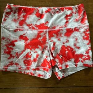 Fleo - 4 inch shorts - Red/White Tie Dye - Size L